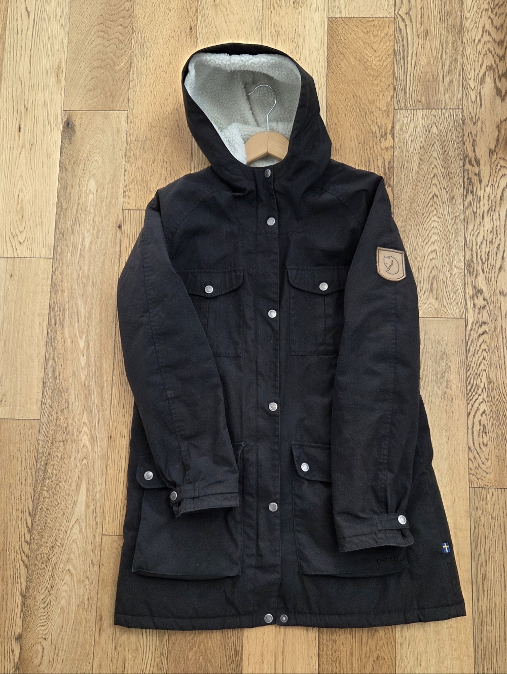 Fjallraven Black Utility Jacket with Hood